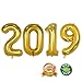 2019 Happy New Year Balloons | 42-inch Gold 2019 Number Foil Large Balloons | Perfect for New Year’s Party/Events as Balloon Decorations