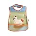 Set of 3 PEVA Waterproof Animal Baby Bibs - Reversible Pocket - Velcro Closure