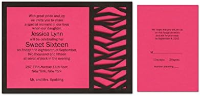 Intricutz Laser Cut Layered Zebra Print Invitation Kit with Envelopes 25-Pack (ZEBBLK80BER100ENV)