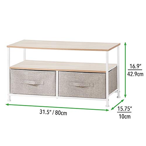 mDesign Fabric Storage TV Stand Organizer Unit Sturdy Steel Frame