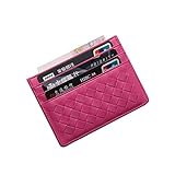 MEKU Women's Slim Leather Card Case Sleeve Wallet Weaved Credit Card Holder