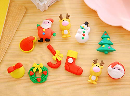 OHill Christmas Erasers 30 Pack 3D Christmas Puzzle Erasers Christmas Novelty Erasers for Kids Christmas Party Favors Supplies - Thumbnail 2