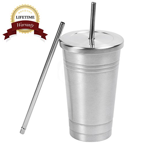 Stainless Steel Tumbler by Varvino, Insulated Travel Mug with 2