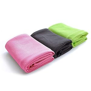 QOLY Cooling Towel Ice Towel 3 PCS Snap Cool Cold Towel Soft Breathable Chilly Towel Instant Relief Cooling Towel Sport and Workout Towel for Fitness, Yoga, Golf, Camping