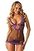 Velvet Kitten Women's Drop Ruffle Keyhole Chemise Set