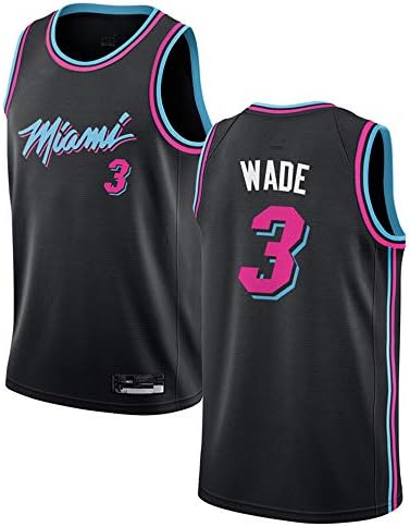 kloley Men's Dwyane_Wade_Miami_Heat_Black 2018/19 Swingman Jersey - City Edition