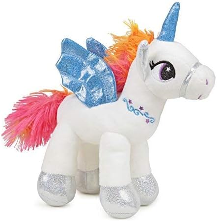 Mesmerizing White Rainbow Pegasus Unicorn 8" Stuffed Animal Plush