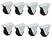 Uxcell a16122800ux1315 1-inch Diameter Rubber Single Wheel Rigid Non-Swivel Top Plate Fixed Casters 8pcs (Pack of 8)