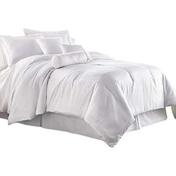 Amazon.com: Chezmoi Collection 7-Piece Hotel Dobby Stripe
