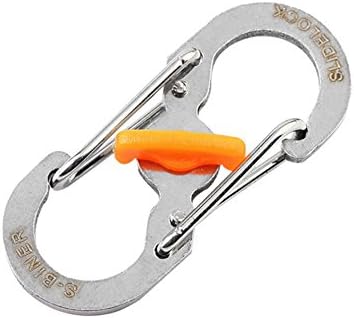 MIJORA-Plastic Steel Carabiner Key Chain Hook Clip Outdoor Camping Hiking Snap EDC Tool (silver)