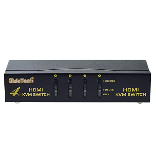 4 Port HDMI KVM Switch Compatible with HDMI1.4a and HDCP Support HD Resolution for Windows 2000/XP/Vista Linux and Mac