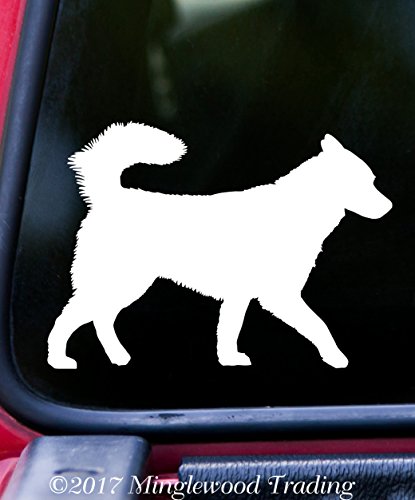 SIBERIAN HUSKY 5" x 3.5" Vinyl Decal Sticker - Alaskan Malamute Spitz Dog - - IVORY