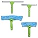 Professional Window Squeegee with Extension Pole and Microfiber Scrubber - 3 Piece Set for Cleaning Glass, Auto, and Showers by Kraftura