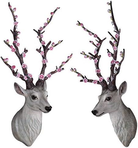 CHDL Resin Deer Head Wall Mounted, Animal Head Wall Decor,Faux Deer Head Wall Hanging (30''x17.3''x11.5'')