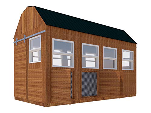 Poultry Chicken Coop Plans DIY Backyard Barn Hen House Cage with Run 8' x 16' - Thumbnail 6
