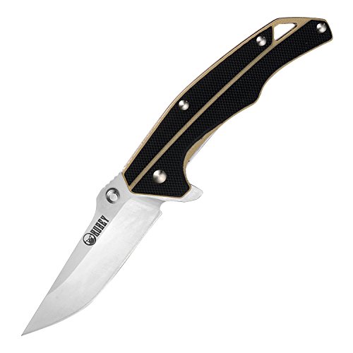 KUBEY Mini EDC Pocket Knife with Clip, Drop-Point (Black color)