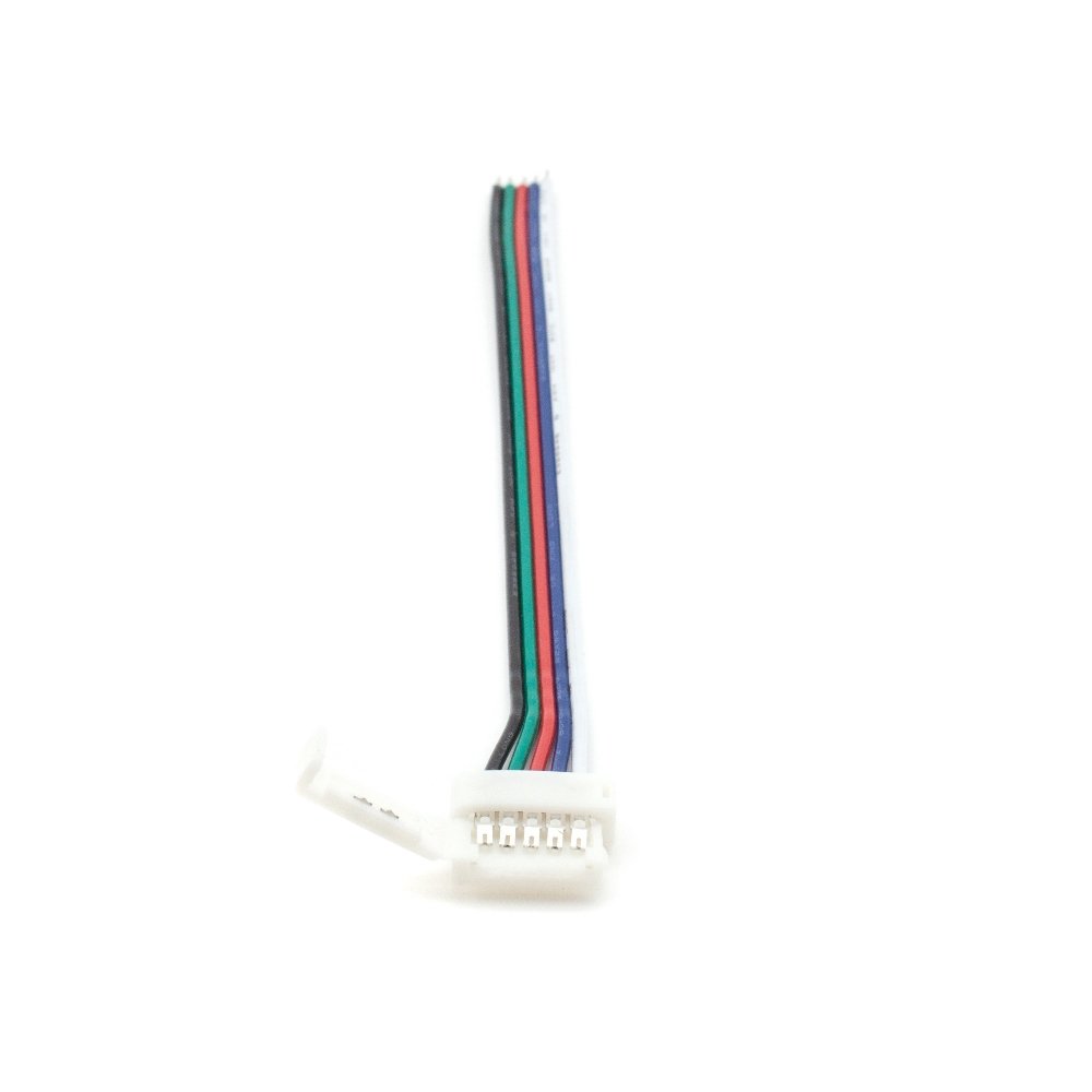 SeKi RGBW 15 cm on Open Cable End Clip Connector for 10 mm RGB + W LED Strip, White