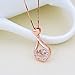 Dancing Diamond Pendant Necklace, Haluoo 925 Sterling Silver Cubic Zirconia Necklaces Twinkling Heart Waterdrop Pendant Jewelry Gift for Women Girls (Rose Gold)thumb 3