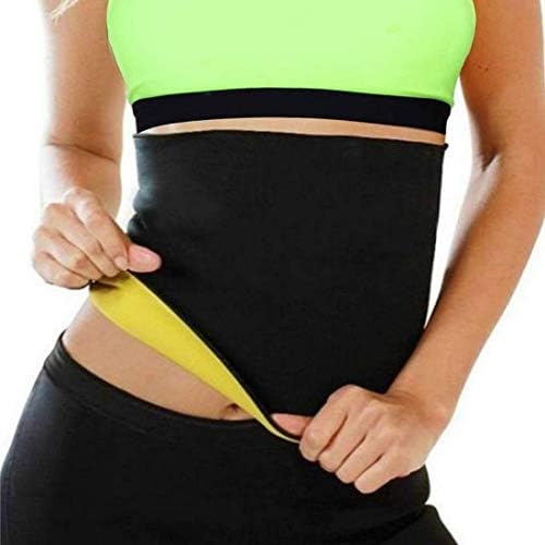 Hot Sweat Shapers Stretachable Belt Yoga Exercise Belt Shapewear for Women (Tummy & Thigh Trimmer/Body Shaper/Full Coverage/Fat Control/Free Size (Black)