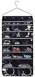 Misslo 44 Pockets Oxford Hanging Jewelry Organizer with Zipper Hanger, Black