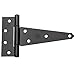 National Hardware N129-155 V286 Extra Heavy T Hinges in Black, 2 pack,6 Inch