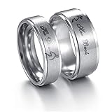 Couples Rings Engraved Her Buck His Doe His Hers Matching Promise Ring Stainless Steel Valentine Gift Black Silver