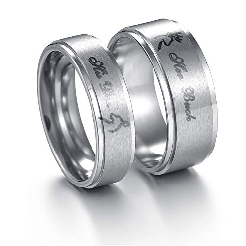 Couples Rings Engraved Her Buck His Doe His Hers Matching Promise Ring Stainless Steel Valentine Gift Black Silver