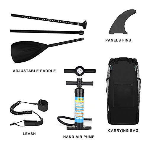Inflatable SUP Stand Up Paddle Board Paddle(6 in Thick) Universal Accessories Wide Stance w/Bottom Fin Paddling Surf Control | Non-Slip Deck | Adjustable Paddle | Hand Pump (Limited Edition) - Thumbnail 6