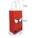 Yasirona NiceLife 12 Pieces Spider Web Printed Kraft Paper Goodie Gift Bags with Handle for Kids Superhero Themed Birthday Party Decorations