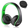 Wireless-Bluetooth-Over-Ear-Stereo-Foldable-Headphones-Wireless-and-Wired-Mode-Headsets-with-Soft-Memory-Protein-EarmuffsBuilt-in-Mic-for-Mobile-Phone-TV-PC-Laptop-Black-Green Wireless Bluetooth Over Ear Stereo Foldable Headphones, Wireless and Wired Mode Headsets with Soft Memory-Protein…