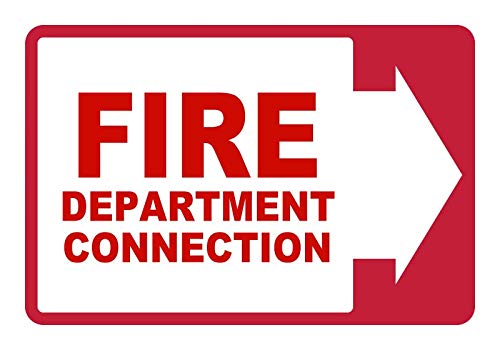 BuildASign Fire Department Connection (with Right Arrow) Safety Sign- 7" x 10", Decal