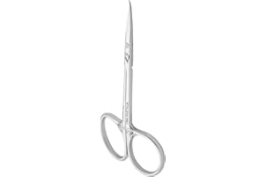 STALEKS PRO Staleks Exclusive 21 Type 1 Hook-shaped blade Cuticle Scissors (Magnolia) – Enhanced Visibility, Medium Handles