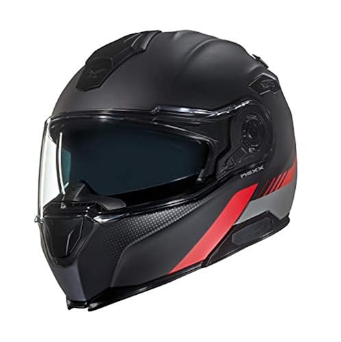 NEXX Latitude Matte Black Red Modular Full Face