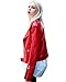 Fitaylor Women's Zipper Motorcycle Biker Faux Leather Jackets (M, Red)