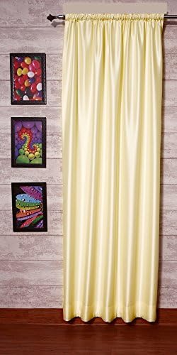 Ivory Faux Silk Dupioni Curtains 51" Wide x 72" Long (130cm x 183cm) Hang in 3 Styles Rod Top, Hook Top &amp; Back Tabs, Window Panels, with Blackout Lining - 100% Sun Block by ZappyCart.