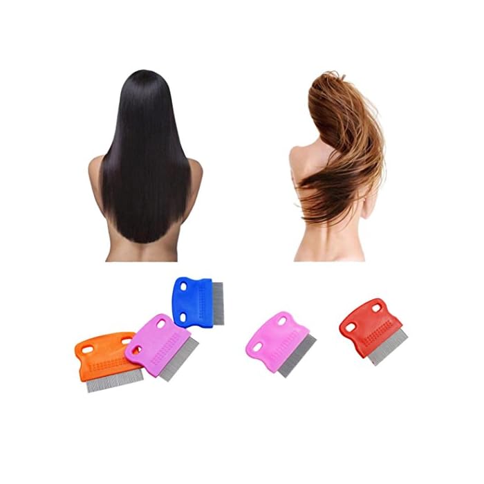 Amiley Lice Comb, Professional Stainless Steel Louse and Comb for Head Lice Treatment (Random)