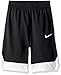 Nike Boy's Icon Basketball Shorts, Boy's Athletic Shorts with Side Pockets, Black/White/White, M