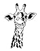 African Safari Giraffe Wall Decal Sticker by Stickerbrand- Black Color 30in x 21in. Easy to Apply & Removable. #145A