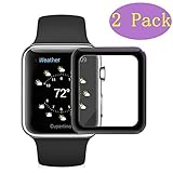 EcoPestuGo Compatible Apple Watch Tempered Glass Screen Protector 38mm, EcoPestuGo [2 PACK]Anti-Scratch Scratch Resistant Full Coverage Scratch-proof Screen Film Compatible iWatch 38mm Series 1/2/3 