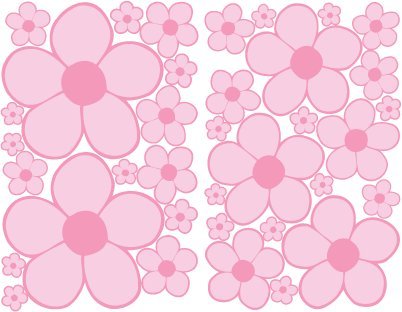 Pink Mini Daisy Flower Wall Stickers, Decals, Decor