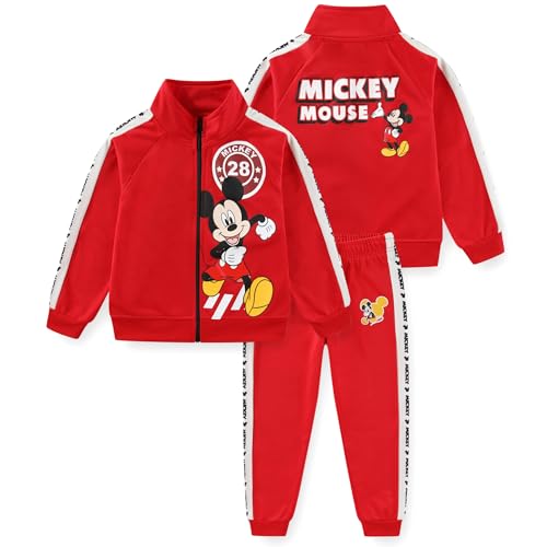 Disney Mickey Boys Zip Up Jacket and Pants 2 Piece Set for Toddler and Big Kids