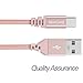 WorCord 2-Pack 6 ft USB C Cable Braided Nylon Type C 1.8m Sync Data & Charging Cable with Reversible Connector for S8, MacBook, Huawei, HTC 10 and Other Type-C Supported Devices - Rose Gold
