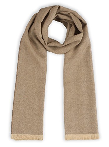 Lagom Alpaca Scarf -100% Baby Alpaca Wool - Micro Chevron with Eyelash Fringe Edge - Unisex