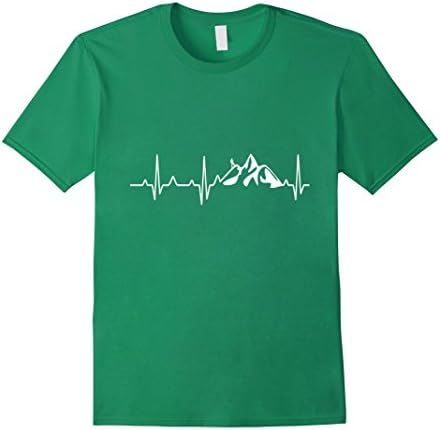 Men's Hiking Heartbeat Mountain T-Shirt Small Kelly Green