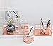 CAVEEN Wire Net Pencil Holder Round Iron Mesh Pen Cup Stationery Desk Organizer for Office Home School Rose Gold