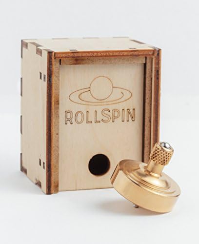 RollSpin - The First-Ever of a Totem Top &amp; Anti Stress Ball. Prestigious Spin Tops Toy Spinning 5-7 min. EDC Gadget Fidget Toy for Relaxing Anywhere with Almost Forever Spin Time. (Brass, Regular)