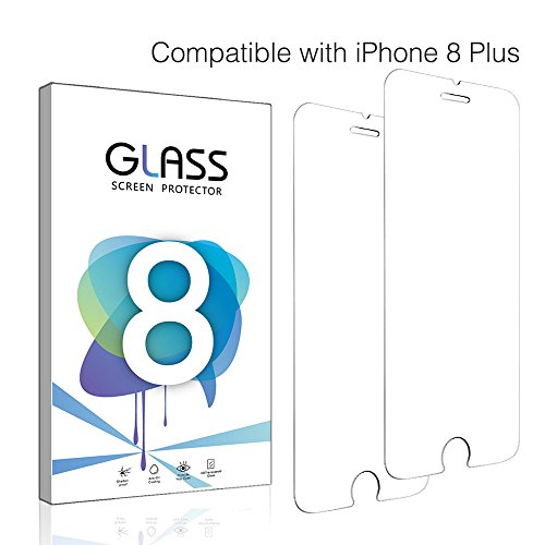 iPhone 8 Plus Screen Protector, TUPREX [9H Hardness] [Anti-scratches] Tempered Glass Film Screen Protector for Apple iPhone 8 Plus - 2 PACK
