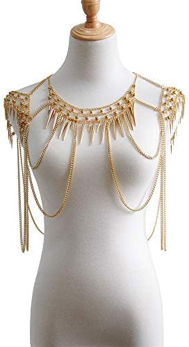 Chengzuoqing Metal Texture Tassel Shoulder Chain Body Personality Exaggerated Heavy Beach, disco, party