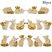 JUSTDOLIFE Micro Landscape, 16 Pack Miniature Mice Figurines Golden Rat Mice Figurine Resin Mice Micro Landscape Decor Bonsai Animal Crafts Miniature Figurines for 2020 New Year Home Decor