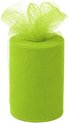 ANMINY 6 Inches x 100 Yards (300ft) Tulle Roll Spool Fabric Tutu for DIY Skirts Wedding Gift Wrap Sewing Crafting Bow Bridal Decorations Birthday Party - Light Green